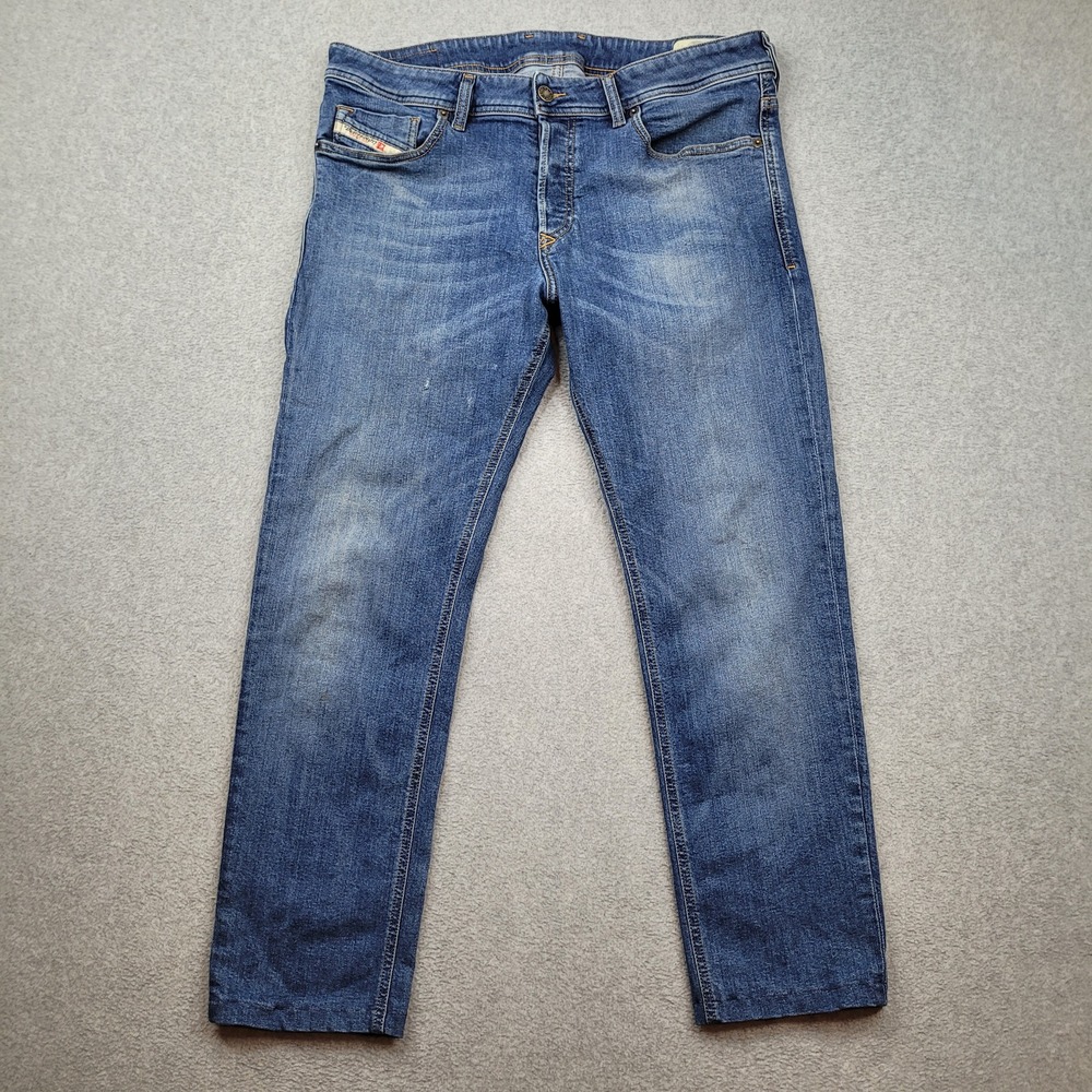 Diesel Sleenker-X Slim-Skinny Mens 34x34 Blue Stretch Denim Jeans Medium Wash